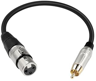 PNGKNYOCN RCA to XLR Short Cable，Unbalanced Microphone Cable RCA Male to 3 Pin XLR Female Audio Cord for Amplifier Mixer Microphone (0.3M/1FT