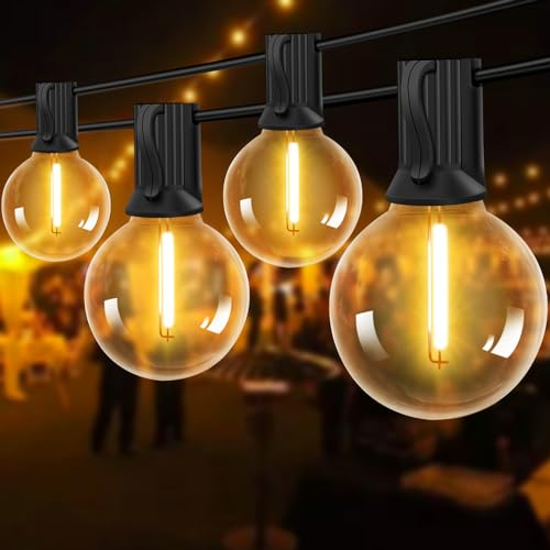 LED Lichterkette Außen - 45M / 150FT Lichterkette Wetterfeste mit 58+2 Glühbirnen für Balkon Retro Aussen/Innen Warmweiße Wasserdicht, G40 Lichterketten für Garten Hochzeit Terrasse Partys
