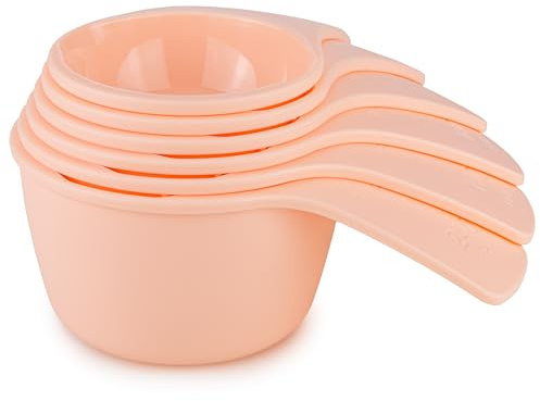 Tupperware Lot de 6 cuillères doseuses pour saumon 240 ml, 180 ml, 160 ml, 120 ml, 80 ml, 60 ml, verres doseurs (avec éplucheur d'orange rouge)