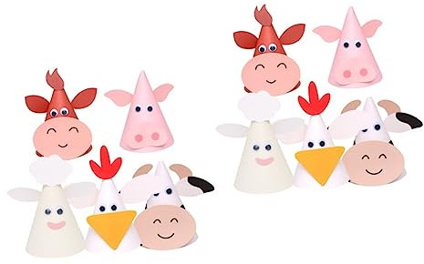 UPKOCH 10 Stk Hutdekorationen Tiere Für Kinder Kegelhut Aus Papier Dreieckige Geburtstagshüte Fiesta-dekorationen Hut Dekoration Partykegelhut Chinesisches Tierkreiszeichen Baby Plugin