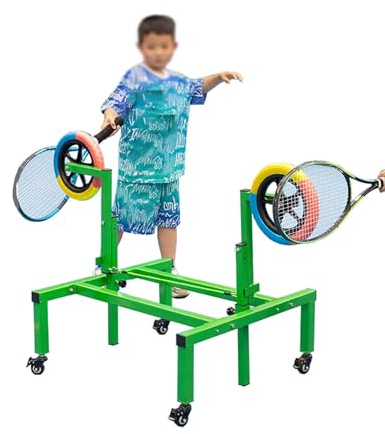 CMYUN Tennis Trainer Hochleistungs-Tennis-Topspin-Trainer für Kinder, Einsteiger-Tennistrainer mit 4 Rädern, Höhenverstellbare Trainingsgeräte für Das Schulheim