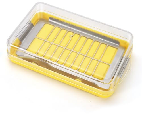 Butterschneider aus Edelstahl mit Deckel und Gabel, 220 ml Butterdose mit Deckel, Butterdose für Kühlschrank, Butterschneider und Aufbewahrungskoffer, Küchenarbeitsplatte, Butterhalter (klein)