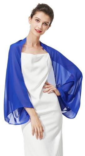 BEAUTELICATE Chiffon Schal Stola Damen Festlich Elegante Schultertuch Bolero Shrug mit Ärmel für Abendkleider Brautkleider Sommer Hochzeit
