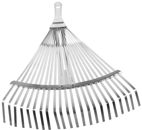 YARNOW Râteau De Jardin Extensible en Métal pour Jardinage, Tête Réglable 22 Dents en Acier Inoxydable, Manche Télescopique Robuste, Outil Compact pour Pelouse Et Nettoyage des Feuilles