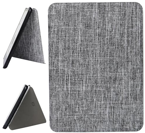 ZhaoCo Hülle für 7'' Kindle Colorsoft Signature Edition 2024 / Kindle Paperwhite 2024 / Kindle Paperwhite Signature Edition 2024, Buch Folio Smart Schutzhülle (Stoff Grau)