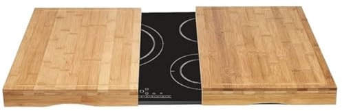 JR Maderas Juego de 2 Tablas de Cortar para Proteger la Vitrocerámica - Cubre Vitrocerámica Antideslizante - Tapa Vitroceramica - Protector Encimera - Medidas 57.5 x 32 x 3.5 cm - Regalo Original.