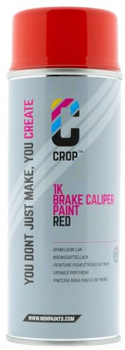 CROP Bremssattellack - Spraydose Rot 400 ml – Hitzebeständig bis 300°C – Hochglanz – Kratzfest – Chemikalienbeständig – Schnell trocknend