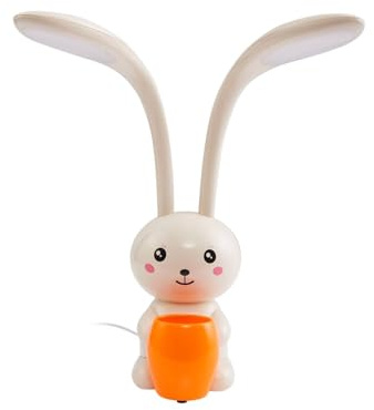 Lindby Lámpara de escritorio LED Liebre (incluye atenuador táctil) (vida joven) en crema de plástico, entre otras cosas, para habitación infantil, incluye fuente de luz