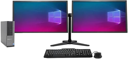 Dell Complete Dual 22 inch Monitors Optiplex 3020 SFF Set - Intel Core i5-4570, 8GB RAM - 250GB SSD - WiFi - Windows 11 Pro 64-Bit Desktop PC Computer (Renewed)