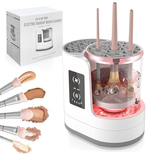 Electric Makeup Brush Cleaner Machine With Makeup Brush Dryer, Automatic USB Cosmetic Brushes Cleaner Tool, Multi-Functional Cosmetic Brush Cleaner for Makeup Brush Sponges Beauty Cosmetic Set