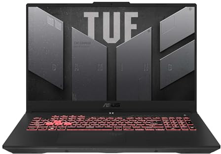 ASUS TUF A17 | 17,3 FHD 144Hz | AMD Ryzen 7 7435HS | RAM: 96GB (DDR5) | SSD: 4TB | NVIDIA RTX 4050 | beleuchtete RGB Tastatur | Windows 11 Pro | Notebooktasche