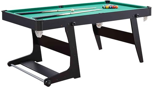 ZLLPIGLS Billiard Tables, Portable Folding Pool Table with Complete Billiard Set, Easy Storage for Game Rooms, Basements, and Family Fun(Black,183x91x79cm/72x35.8x31.1in)