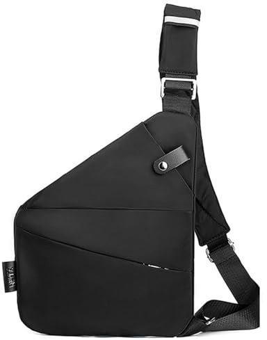 Simplify Living Anti Theft Cross Body Bag Rfid for Women Men,Anti Theft Slim Sling Multi-pocket Chest Bag with Adjustable Strap (Black, Right shoulder)