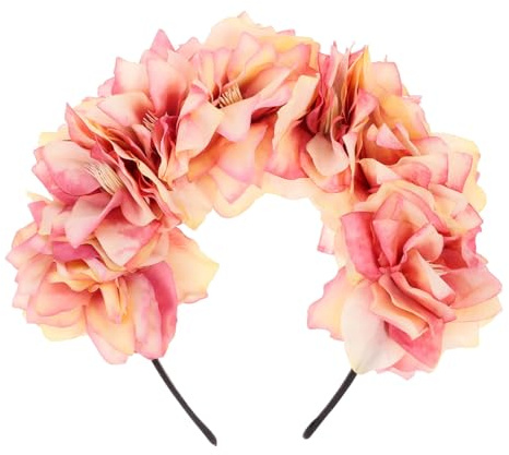 GANAZONO Simulerad Blomsterkrans med Dubbla Rader Bekväm och Hållbar Håraccessoar för Bröllop Fest och Karneval Stabil Passform för Kvinnor