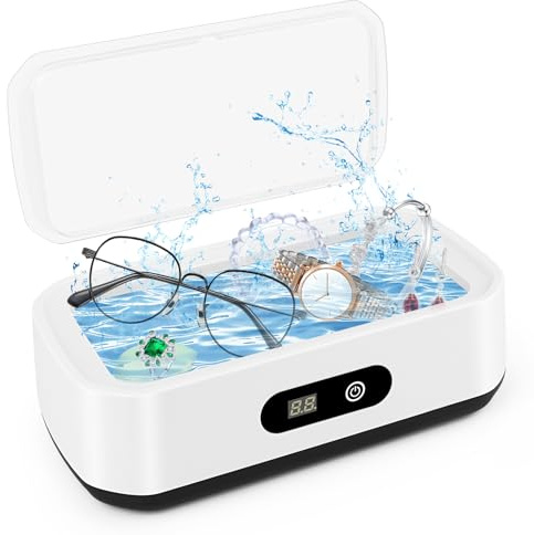 Ultraschallreinigungsgerät Brille 49KHz, brillenreinigungsgerät 650ml, Ultraschallreiniger mit 5 Zeitfunktionen, Ultraschall Reinigungsgerät, Ultrasonic Cleaner zum Reinigen Brillen/Schmuck/