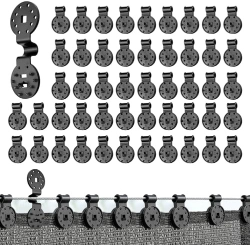 50 Piezas Clip de Red de Sombra, Clips de Plástico para Tela Protectora Clips De Fijación para Mallas Redes de Jardín Especial con Ojal Enganches para Toldos Exterior Protección Solar