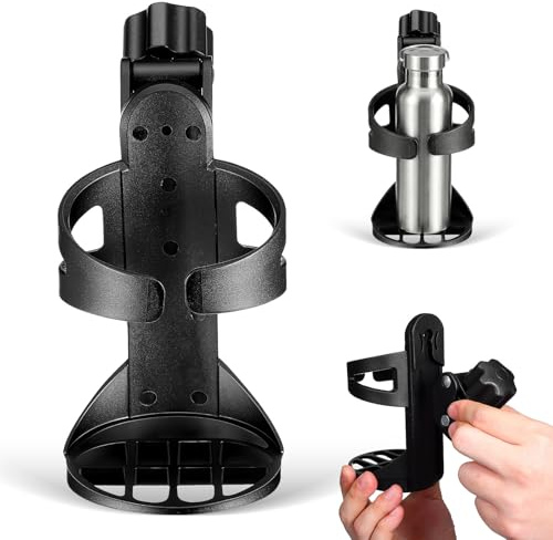 Portavasos para Silla de Ruedas Negro Pp Multifunción Robusto | Compatible Andador y Cochecito, para Botellas de Agua y Tazas de Café, Accesorio Desmontable