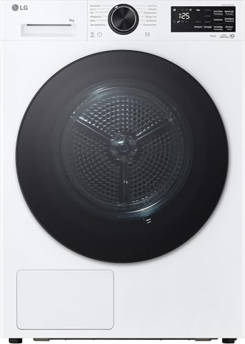 LG RT90X7W Wärmepumpen-Trockner (9 kg, Energieklasse B) mit AI Dry, TurboDry, selbstreinigender Kondensator, Weiß