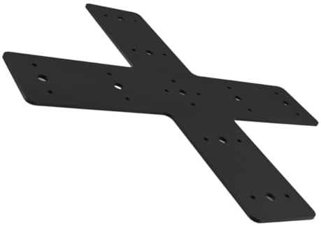 WHAMVOX Piastra Travi Rinforzanti di Riparazione a Forma di Croce in Acciaio Inossidabile Nero e Installazione Rapida per Design e Costruzione