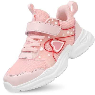 2027-Zapatillas Deportivas Luminosas para niñas Calzado Running Transpirable con Malla Sneakers Antideslizantes cómodos Zapatos Casuales Escolares de Infantil (31 Little Child)