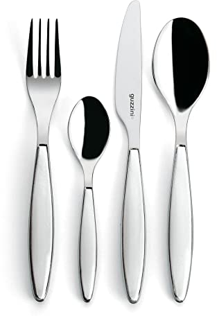 Guzzini - Feeling, Set 24 Posate Colorate - Bianco, 15.8 x 7.5 x h25.5 cm - 23000011