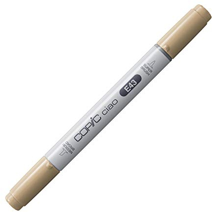 Copic Ciao färgad markörpenna – (E-43) matt elfenben, för konst och hantverk, färgning, grafik, highlighter, design, anime, professionella och nybörjare, konsttillbehör och målarböcker