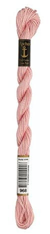 Anchor Perlgarn Stärke 5 4585000-00968 opal Stickgarn, 100 % Baumwolle, 5g Strängchen