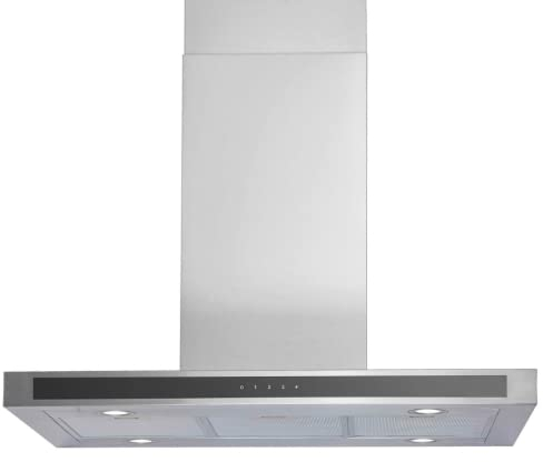 PKM Inselhaube 8099GISZ | Dunstabzugshaube | Wandhaube | Abluft | Umluft | Edelstahl | 90cm | Energieeffizienz A
