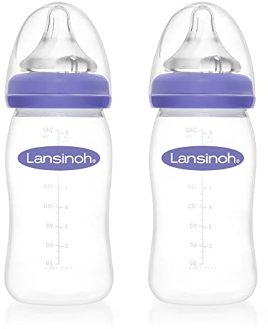 Lansinoh Wide-Necked Baby Bottle with NaturalWave Teat