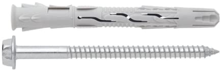 INDEX Fixing Systems T-NUX E - Pack de 50 tacos universales de alto rendimiento, cabeza hexagonal (recubrimiento cincado, nailon, 10 x 100 mm, diámetro de 10 mm)