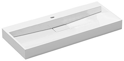 Durovin Bathrooms Luxurious Cast Stone Resin Bathroom Basin - Wall Hung Or Countertop Basin Sink One Tap Hole - Concealed Waste - 900 x 460mm (WXD)