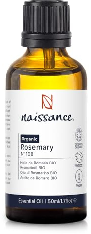 Naissance Rosmarinöl BIO (Nr. 108) – 50ml – Reines Bio Rosmarin Ätherisches Öl für Haare, Bart, Gesicht, Naturkosmetik, Massage, Aromatherapie - Duftöl für Aroma Diffuser