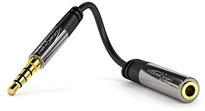 KabelDirekt – 3,5mm Adapteur (jack audio 3.5 mm, fiche – douille, 4 pôles, protections)