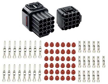 WMYCONGCONG 5 Kits 16 Pin Way Waterproof Electrical Connector Plug for Car Automotive, Fits 2.2mm Terminals Wire