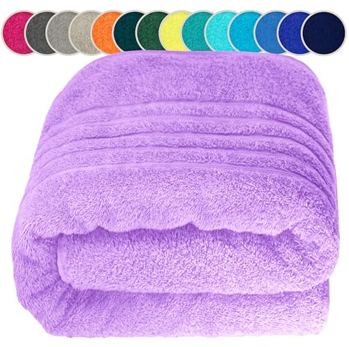 Lashuma Saunahandtuch Damen XXL, London Saunatuch für Frauen, Handtuch 80x200 cm Lila - Flieder