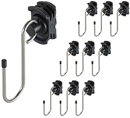 KERL Butler Automotive Fitting mit Haken, Endbeschlag, Stahl, 10 Stück | für Airlineschienen, zum Aufhängen von z.B. Werkzeugen, Kabelverlängerungen, Eimer, Besen, etc.