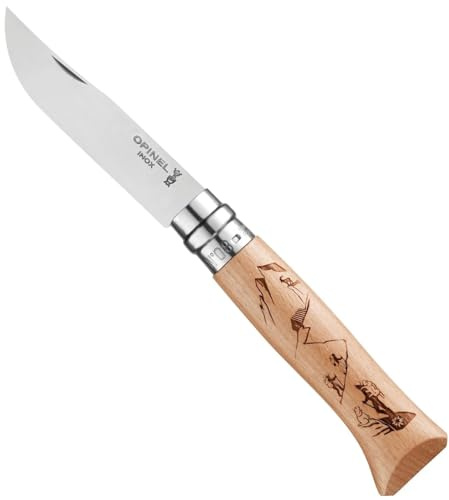 Opinel No8 Stainless Steel Pocket Knife - Alpine Adventures Collection - Hiking