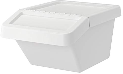 Sortera Mülleimer mit Deckel, weiß, 37 l, 41x55x28 cm, für Zuhause & Büro Mülleimer Mülleimer und Beutel. Kleine Aufbewahrung und Organizer. Aufbewahrung & Organisation. Umweltfreundlich.