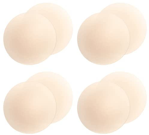 Gmumu Ultra Thin Nippleless Cover Women's Silicone Nipplecovers Reusable Pasties Invisible Breast Petals for Women, 4 Pairs