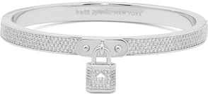 Kate Spade New York Lock and Spade Charm-Armreifen, Pave Silber