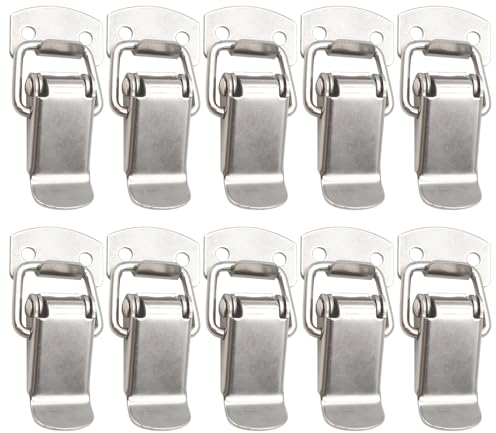 Zasjon 10 Piezas Cierre de Resorte, Cerradura de Palanca 47mm Cerradura de Tensión con 40 Piezas Tornillos, Cierre de Palanca Corchete Traba para Caja de Herramientas, Cajón, Gabinete, Baúl