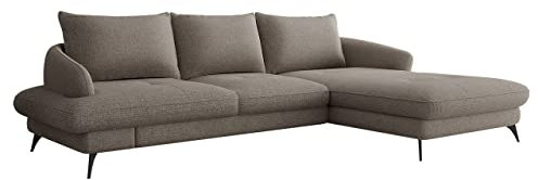 Mirjan24 Ecksofa Ferstit mit Schlaffunktion und Bettkasten, Eckcouch Couch L-Form Sofa mit Bettfunktion Schlafsofa Wohnlandschaft Polsterecke Polstergarnitur (Barrel 21, Seite: Rechts 2R-LC)