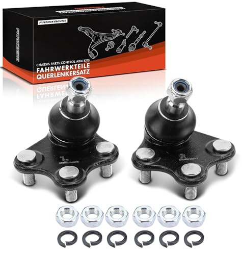 Frankberg 2x Traggelenk Vorderachse 6R0407365 | Kompatibel mit Polo 9A 9N, A1 Sportback 8XA 8XF, Polo 6C1 6R1, R.o.o.m.s.t.e.r 5J7, Ibiza IV ST 6J8 6P8, Rapid NH3 NK3 NK6
