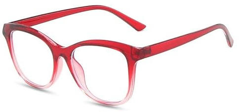 TECH-LINE-DIRECT FASHION ACCESSORIES Cat Eye Clear Lens Blue Light Blocking Glasses Womens UV420 Fashion Eyeglasses (Red Frame + Clear Lens)