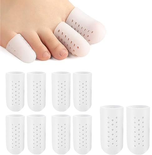 10 Stück Zehenschutz, Zehenschutz Kleiner Zeh, Zehenschutz Großer Zeh, Atmungsaktive Zehenkappe Zehenschoner für Blasen, Hühneraugen, Zehennägel Verlust, Reibung Schmerzlinderung