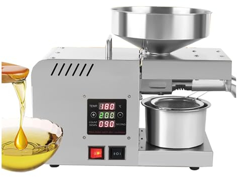 BebeXi schiaccia Olive elettricoPressa per Olio Controllo Digitale Completamente Automatico della Temperatura Pressa per Olio Calda e Fredda Regolabile con Temperatura Intelligente e Multifunzionale