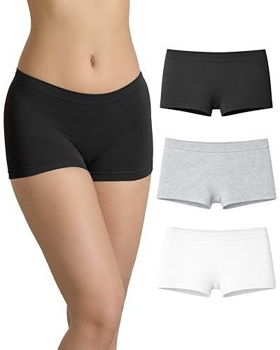 Risalti Culotte Donna Vita Alta Bamboo Morbide Senza Cuciture 3 pz | Mutande Boxer Donna Elasticizzate in Morbida Viscosa di Bamboo, Intimo Donna Traspirante Ipoallergenico, Made in Italy