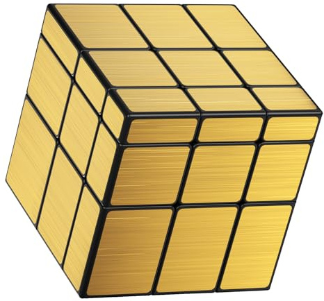 Vdealen Cubo Magico 3x3x3 Mirror Magic Cube, Lisci Sticker Specchio Speed Cube per Principianti e Utenti Avanzati Cubo di Velocità, Regalo per Bambini Adolescenti Adulti(Oro)