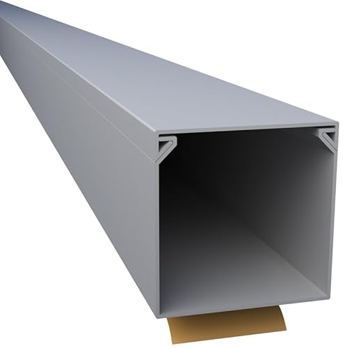 CILSON Kabelkanal, 40x40 mm, 20x1 m, Grau, selbstklebend | PVC, UV-beständig, Innen & Außen, 20 Stangen à 1 m = 20 m, Made in Germany