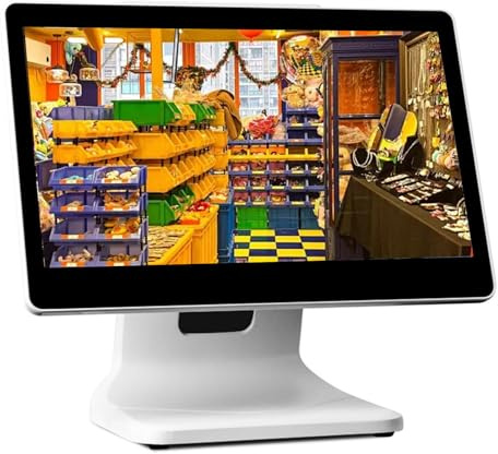 i3 Système de point de vente caisse enregistreuse Windows 10 4GB 15,6 pouces et écran personnalisé, moniteur à écran tactile, caisse enregistreuse de magasin intelligent pour détaillant, supermarché